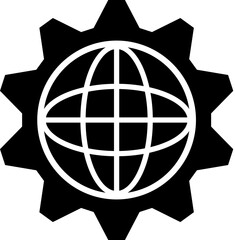 Poster - browser, cogwheel vector icon
