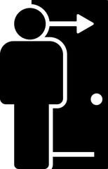 Poster - door, employee icon. Simple glyph vector of business set for UI and UX, website or mobile application on white background on white background