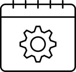 Poster - Calendar, setting icon. Simple thin line, outline vector of calendar icons for ui and ux, website or mobile application on white background