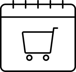 Poster - Calendar, basket, market vector icon
