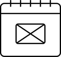 Poster - Calendar, email icon. Simple thin line, outline vector of calendar icons for ui and ux, website or mobile application on white background