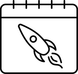 Poster - Calendar, rocket vector icon