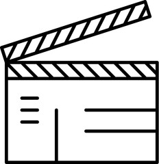 Poster - Clapperboard icon. Simple thin line, outline vector of movie, cinema, film, screen, flicks icons for UI and UX, website or mobile application on white background