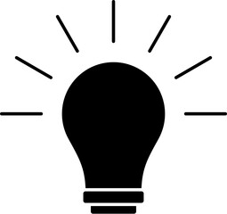 Poster - lamp icon. bulb lamp vector logo template on white background