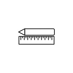 Poster - pencil and ruler outline icon. Simple vector for UI and UX, website or mobile application on white background