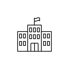 Poster - School outline icon. Simple vector for UI and UX, website or mobile application on white background