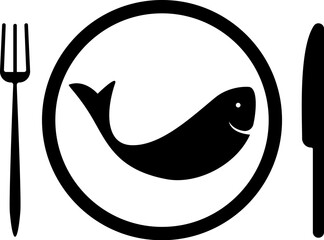 Poster - fish, service, food vector icon