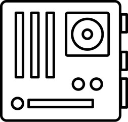 Poster - hardware, motherboard icon. Simple thin line, outline vector of hardware icons for UI and UX, website or mobile application on white background