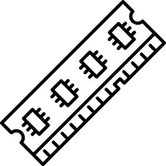 Poster - hardware, memory, ram icon. Simple thin line, outline vector of hardware icons for UI and UX, website or mobile application on white background