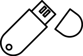 Poster - hardware, USB, memory icon. Simple thin line, outline vector of hardware icons for UI and UX, website or mobile application on white background