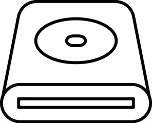 Poster - hardware, hard disk icon. Simple thin line, outline vector of hardware icons for UI and UX, website or mobile application on white background