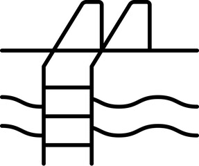Poster - pool icon. Simple thin line, outline vector of Hotel Service icons for UI and UX, website or mobile application on white background
