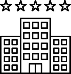Poster - building, hotel, five, stars icon. Simple thin line, outline vector of Hotel Service icons for UI and UX, website or mobile application on white background