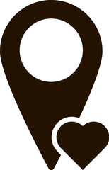 Poster - love, location icon. Simple glyph, flat vector of Location icons for UI and UX, website or mobile application on white background