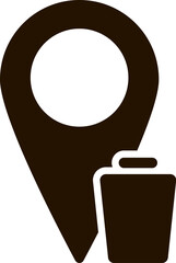 Poster - delete, location icon. Simple glyph, flat vector of Location icons for UI and UX, website or mobile application on white background