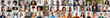 © Prostock-studio - Positive multicultural people smiling at camera, set of photos, banner