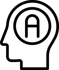 Poster - human, brain, answer, education icon. Simple thin line, outline vector of Mind process icons for UI and UX, website or mobile application on white background