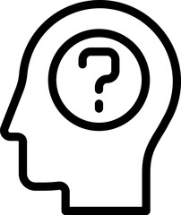 Poster - human, brain, education, learning, question icon. Simple thin line, outline vector of Mind process icons for UI and UX, website or mobile application on white background