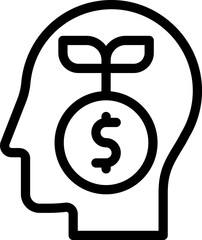 Poster - human, brain, banking, investment, saving icon. Simple thin line, outline vector of Mind process icons for UI and UX, website or mobile application on white background