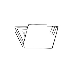 Poster - open folder with file sketch