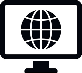 Poster - global, learning icon. Simple glyph, flat vector of Online traning icons for UI and UX, website or mobile application on white background