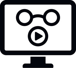 Poster - online, education, training, glasses, video vector icon