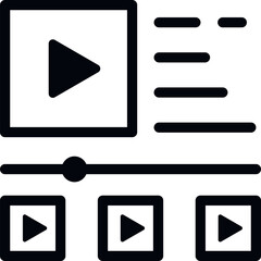 Poster - courses, education, learning, online, videos icon. Simple glyph, flat vector of Online traning icons for UI and UX, website or mobile application on white background