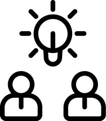Poster - brainstorm, light, workers vector icon