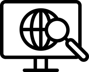 Fototapete - computer, global, search, magnifier icon. Simple thin line, outline vector of Project Management icons for UI and UX, website or mobile application on white background