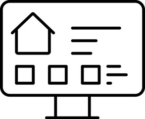 Fototapete - monitor, online, house, information vector icon