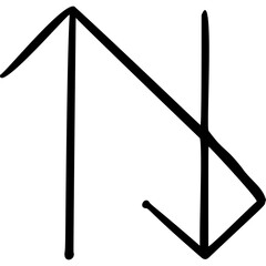 Leinwandbilder - Up and down arrows sketch vector illustration hand draw