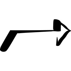 Poster - Up arrow right sketch vector illustration hand draw