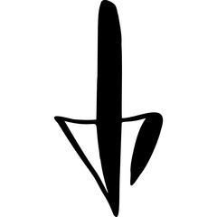 Poster - Down arrow sketch vector illustration hand draw