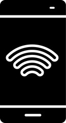 Poster - smartphone, phone, wifiicon. Simple glyph, flat vector of smartphone icons for UI and UX, website or mobile application on white background