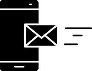 Poster - smartphone, phone, lettericon. Simple glyph, flat vector of smartphone icons for UI and UX, website or mobile application on white background