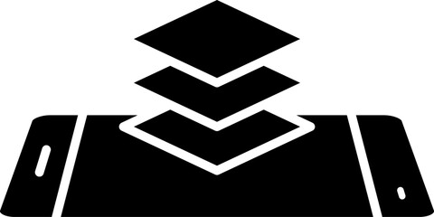 Poster - smartphone, hologram, phoneicon. Simple glyph, flat vector of smartphone icons for UI and UX, website or mobile application on white background