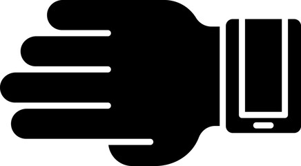 Poster - smartphone, arm, flexible, clock vector icon