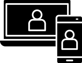 Poster - smartphone, laptop, phone, remote controlicon. Simple glyph, flat vector of smartphone icons for UI and UX, website or mobile application on white background