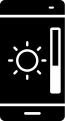 Poster - smartphone, brightness, phoneicon. Simple glyph, flat vector of smartphone icons for UI and UX, website or mobile application on white background