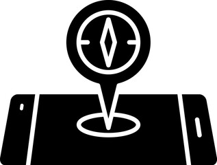 Poster - smartphone, phone, location, compass vector icon