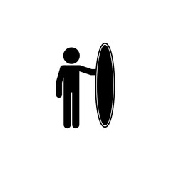 Poster - surfer glyph icon. Simple vector for UI and UX, website or mobile application on white background