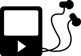 Poster - Mp3 player icon. Simple glyph, flat vector of Technology icons for UI and UX, website or mobile application on white background