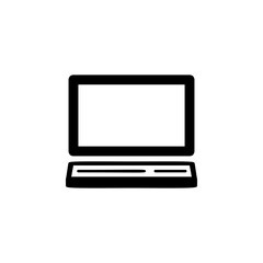 Poster - A laptop icon. Simple glyph, flat vector of Technology icons for UI and UX, website or mobile application on white background