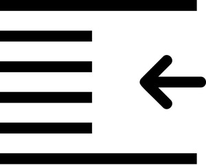 Poster - outdent, text icon. Simple glyph vector of text editor set icons for UI and UX, website or mobile application on white background