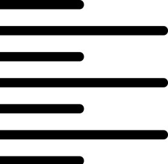 Poster - editorial, left, text icon. Simple glyph vector of text editor set icons for UI and UX, website or mobile application on white background