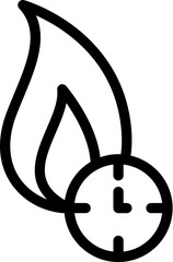 Poster - burning, fire, time icon. Simple thin line, outline vector of Time icons for UI and UX, website or mobile application on white background