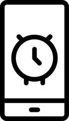 Poster - mobile, alarm, time icon. Simple thin line, outline vector of Time icons for UI and UX, website or mobile application on white background