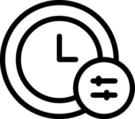 Poster - time, clock, controller icon. Simple thin line, outline vector of Time icons for UI and UX, website or mobile application on white background