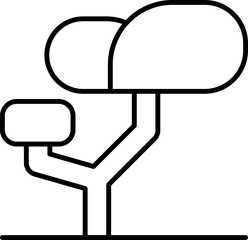 Poster - Tree, bonsai icon. Simple thin line, outline vector of trees icons for ui and ux, website or mobile application on white background