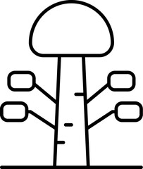 Poster - Tree icon. Simple thin line, outline vector of trees icons for ui and ux, website or mobile application on white background